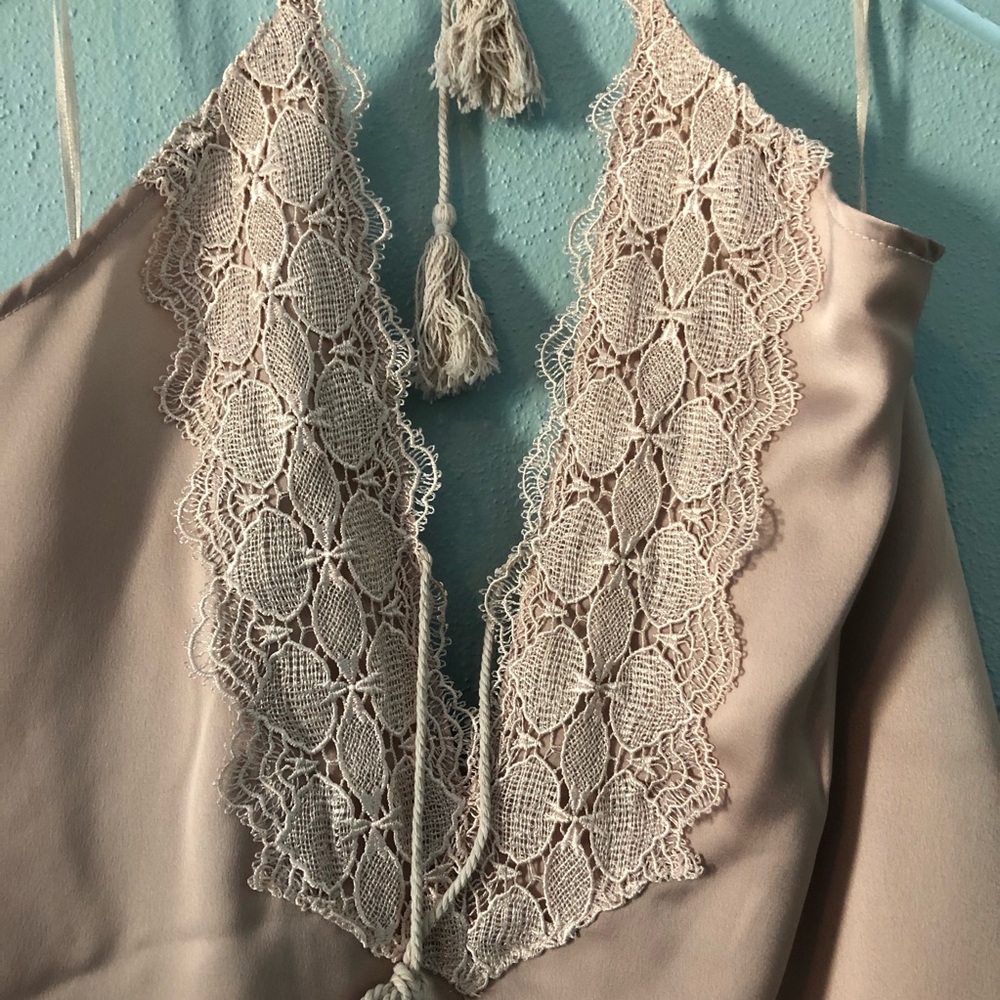 🌸 Boutique | light pink silky halter dress - Picture 2 of 6